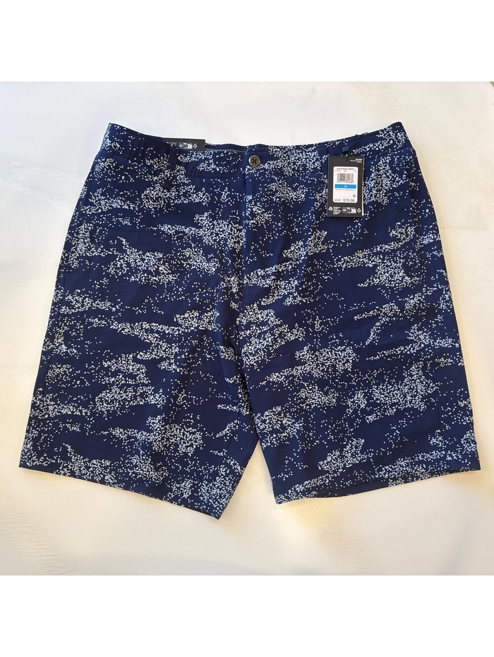 NWT $70 Under Armour Men's Printed Golf Shorts Sz 36 Navy White Dots 1377303-415